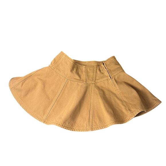 ULLA JOHNSON The Vera Light Brown Flared Denim Skirt Size US 4 - Picture 3 of 6